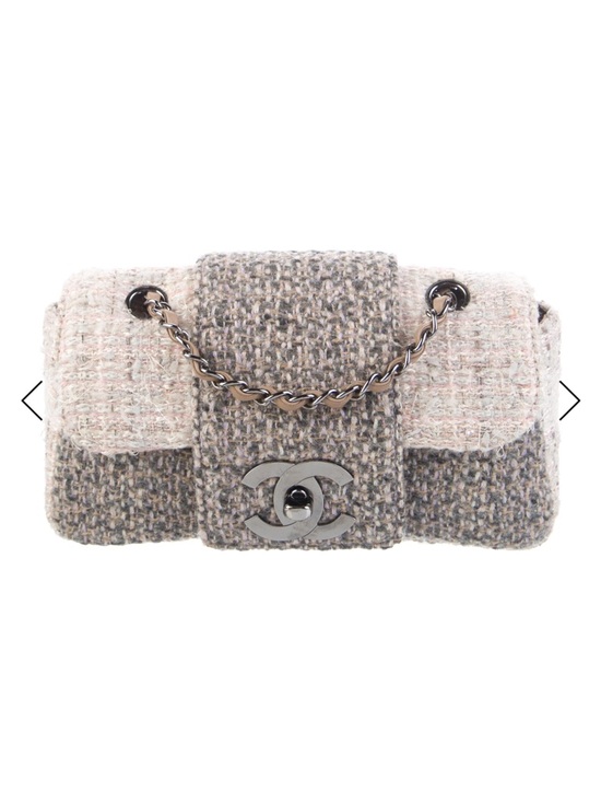 CHANEL Handbags - CHANEL Tweed Mini Flap Bag in Beige and Gray